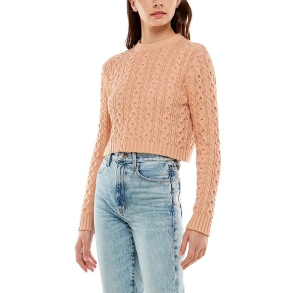 Wayf PRESTON CABLE KNIT CUTOUT BACK CROP SWEATER ❤️IN STORES❤️ - Picture 2 of 3